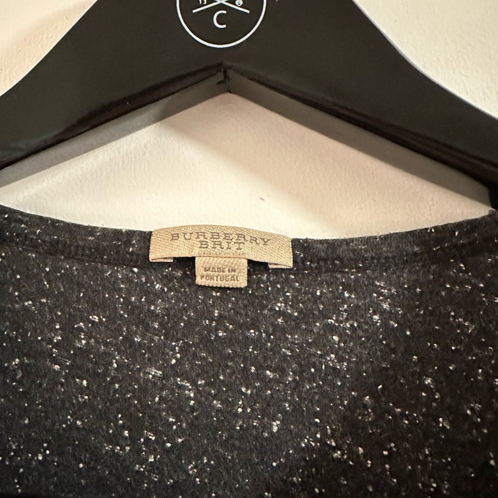 Burberry Men's Charcoal Speckled T-Shirt - Picture 3 of 5